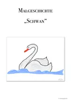 Vorschau - Mal- und Bastelvorlagen - Malgeschichte (Rätsel) / rhythmisches Zeichnen „WEIßER SCHWAN“ (Übersicht im Hochformat) - Deckblatt