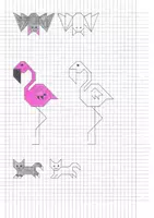 Vorschau - Mal- und Bastelvorlagen - Karopapier Geometrie Zierleisten und Tiere - Seite 3