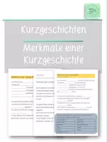 Vorschau - Arbeitsblätter - Merkmale einer Kurzgeschichte - 2 Niveaus und Lösung - Deckblatt