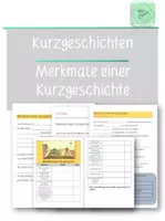 Vorschau - Arbeitsblätter - Merkmale einer Kurzgeschichte - Arbeitsblätter zur Erarbeitung und Sicherung - Deckblatt