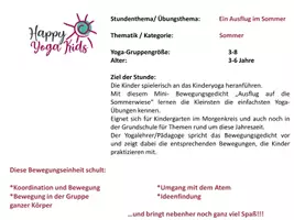 Vorschau - Stundenentwürfe - Happy Yoga Kids Bewegungseinheit: Sommerwiese - Seite 1