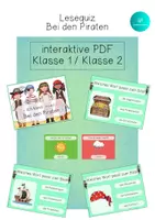 Vorschau - Fördermaterial/Inklusion - interaktives Lesequiz Wörter BEI DEN PIRATEN interaktives Pdf - Deckblatt