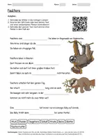 Vorschau - Arbeitsblätter - Arbeitsblatt zum Thema "Faultiere" + Onlineübung & MP3 + Mindmap + Infografik - Deckblatt