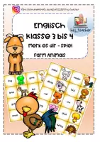Vorschau - Spiele - Merk es dir-Spiel "Farm Animals" für den Englischunterricht - Deckblatt