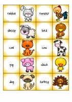 Vorschau - Spiele - Merk es dir-Spiel "Farm Animals" für den Englischunterricht - Seite 1