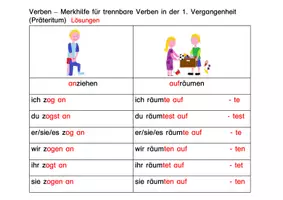 Vorschau - Arbeitsblätter - Trennbare Verben im Präteritum - Seite 1