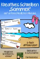 Vorschau - Arbeitsblätter - Kreatives Schreiben "Sommer" - verschiedene Niveaustufen - Deckblatt