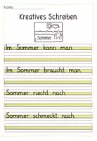 Vorschau - Arbeitsblätter - Kreatives Schreiben "Sommer" - verschiedene Niveaustufen - Seite 2
