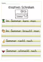Vorschau - Arbeitsblätter - Kreatives Schreiben "Sommer" - verschiedene Niveaustufen - Seite 3