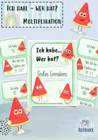 Vorschau - Spiele - Mathespiel: Ich habe...wer hat? Großes 1x1 Multiplikation - Deckblatt