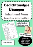 Vorschau - Stundenentwürfe - Gedichtanalyse - Inhalt und Form kreativ erarbeiten (Wartende - Ulla Hahn) - Deckblatt