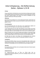 Vorschau - Stundenentwürfe - Unterrichtseinheit - Waffenrüstung Gottes - Seite 1