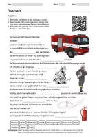 Vorschau - Arbeitsblätter - Arbeitsblatt zum Thema "Feuerwehr" + Onlineübung & MP3 + Infografik - Deckblatt