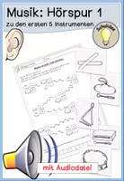 Vorschau - Arbeitsblätter - Hörspur Erste Instrumente + Audiodatei (auch Homeschooling) - Deckblatt
