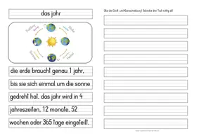 Vorschau - Arbeitsblätter - Groß- oder Kleinschreibung DAS JAHR - Deckblatt