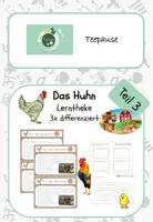 Vorschau - Unterrichtsreihen - Lerntheke Huhn Lebensweise, Haustier/ Nutztier, Bauernhof - Deckblatt