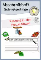Vorschau - Arbeitsblätter - Abschreibheft Purzelsätze Schmetterlinge - Deckblatt