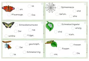 Vorschau - Arbeitsblätter - Purzelsätze Schmetterling + Abschreibheft - Seite 1