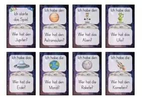 Vorschau - Spiele - Lesespiel Weltall - Ich habe...Wer hat...? Klasse 1/2 - Seite 1