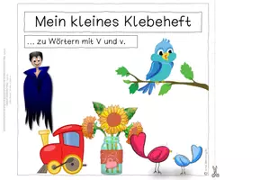 Vorschau - Arbeitsblätter - Klebeheft zu Wörtern mit V und v (Lesen und Schreiben) - Seite 1