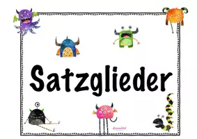 Vorschau - Spiele - Satzglieder Karten und 7 Sätzen für Umstellprobe mit Lösungen - Deckblatt