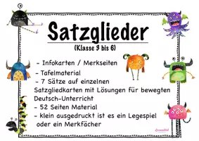 Vorschau - Spiele - Satzglieder Karten und 7 Sätzen für Umstellprobe mit Lösungen - Seite 1