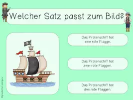 Vorschau - Spiele - interaktives Lesequiz Sätze BEI DEN PIRATEN interaktives Pdf - Seite 2