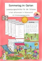Vorschau - Arbeitsblätter - Lesespur "Sommertag im Garten" (Klasse 1) - Deckblatt
