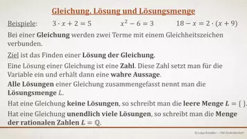 Vorschau - Präsentationen/Tafelbilder - Tafelbilder - Bestimmen der Lösungsmenge durch Probieren - Seite 1