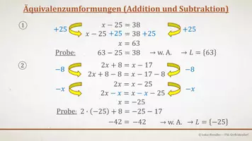 Vorschau - Präsentationen/Tafelbilder - Tafelbilder - Äquivalenzumformungen - Seite 1