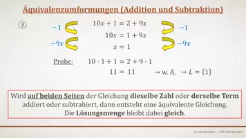 Vorschau - Präsentationen/Tafelbilder - Tafelbilder - Äquivalenzumformungen - Seite 2