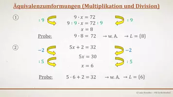 Vorschau - Präsentationen/Tafelbilder - Tafelbilder - Äquivalenzumformungen - Seite 3