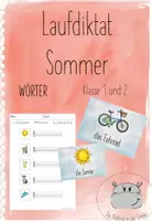 Vorschau - Arbeitsblätter - Laufdiktat Sommer Wörter - Deckblatt