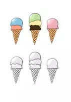 Vorschau - selbst erstellte Cliparts/Grafiken - Clipart Glace Eis ice cream: farbig, s-w, transparent - Seite 3