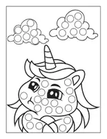 Vorschau - Mal- und Bastelvorlagen - Dot Marker Einhorn/Einhörner (auch für Fingerfarben geeignet) - Seite 1
