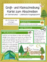 Vorschau - Aufgabenkarten - Abschreibkartei Groß- und Kleinschreibung Im Sommercamp LA - Deckblatt