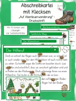 Vorschau - Aufgabenkarten - Abschreibkartei Kleckskartei Auf Abenteuerwanderung - Deckblatt