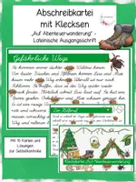 Vorschau - Aufgabenkarten - Abschreibkartei Kleckskartei Auf Abenteuerwanderung LA - Deckblatt