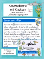 Vorschau - Aufgabenkarten - Abschreibkartei Kleckskartei Unter dem Meer LA - Deckblatt