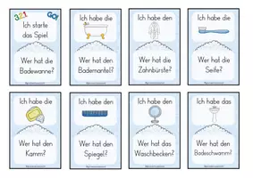 Vorschau - Spiele - Lesespiel - Im Bad - Ich habe...wer hat...? Klasse 2/3 - Seite 1
