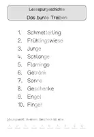 Vorschau - Arbeitsblätter - Mini- Lesespurgeschichte zu den Lauten ng & nk - Silbenschrift & 4 fach differenziert - Seite 1