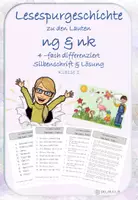 Vorschau - Arbeitsblätter - Mini- Lesespurgeschichte zu den Lauten ng & nk - Silbenschrift & 4 fach differenziert - Deckblatt