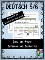 Vorschau - Arbeitsblätter - Wiederholung: Satzreihe und Satzgefüge als "Satz der Woche" - Deckblatt