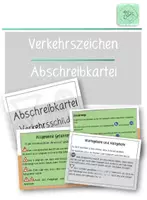 Vorschau - Merkblätter - Verkehrszeichen Abschreibkartei - in bunt oder schwarz/weiß - Deckblatt