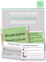 Vorschau - Merkblätter - Wissenskartei Verkehrszeichen (bunt, schwarz-weiß, druckerfreundliche Kartei) - Deckblatt