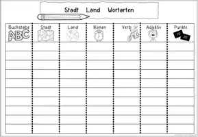 Vorschau - Spiele - Stadt Land Wortarten / Wortarten bestimmen - Seite 3