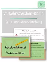 Vorschau - Merkblätter - Kartei: Groß- und Kleinschreibung - Verkehrsschilder (Grundschrift) - Deckblatt