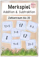 Vorschau - Spiele - Mathe Merkspiel (Zahlenraum bis 20) - kostenlos - Deckblatt