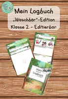 Vorschau - Arbeitsblätter - Logbuch Waschbär 2. Klasse - NRW Version teilweise editierbar - Deckblatt