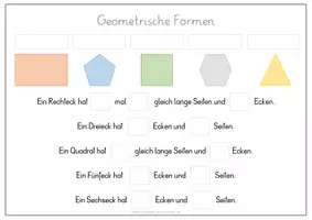 Vorschau - Arbeitsblätter - Geometrische Formen - Klettmaterial - Seite 1